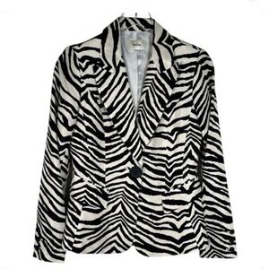 Neiman Marcus Zebra Print Silk Blazer